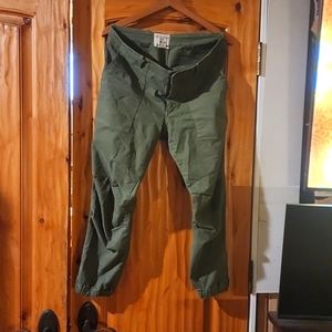 Nili loton french military pants  army green zippered ankle size 10